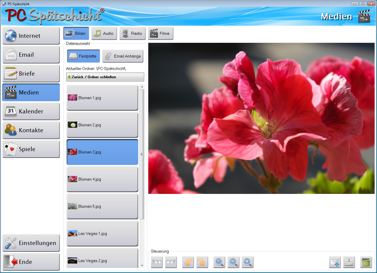 PC-Spätschicht Bildschirmfoto Bilder ansehen